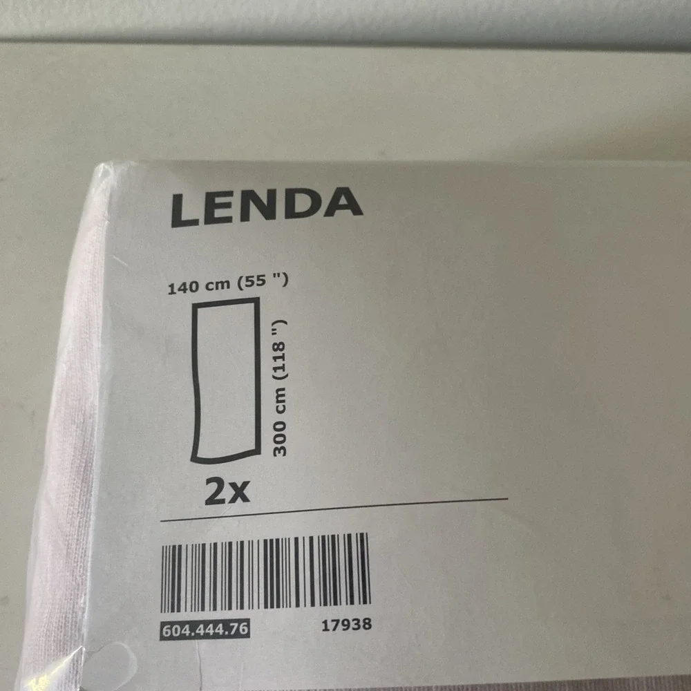 IKEA LENDA Curtains 2 Panels, 1 pair Light Pink 55x118 w Tie Backs  604.444.76